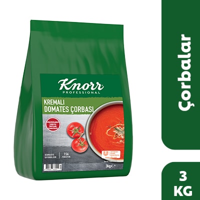 Knorr Kremalı Domates Çorbası 3KG - Bir paket Knorr Kremalı Domates Çorbası ile 156 porsiyon çorba elde edebilirsiniz.