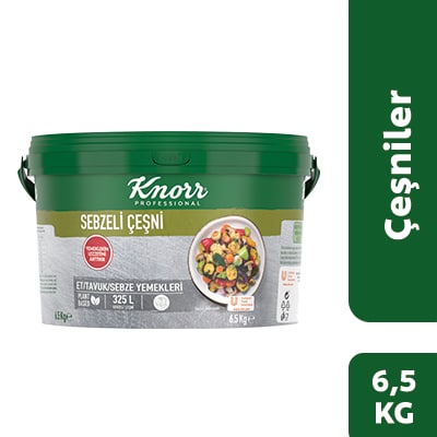 Knorr Sebzeli Çeşni 6.5KG - Yemeklerinizin lezzetine lezzet katmak için farklı sebze ve baharatlarla harmanlanmış Knorr Sebzeli Çeşni!
