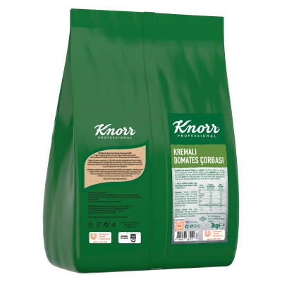 Knorr Kremalı Domates Çorbası 3KG - Bir paket Knorr Kremalı Domates Çorbası ile 156 porsiyon çorba elde edebilirsiniz.