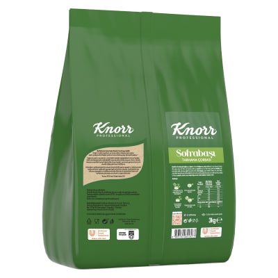 Knorr Sofrabaşı Tarhana Çorbası 3KG - Baz çorba olarak kullanılabilen Knorr Sofrabaşı Tarhana Çorbası ile çorbalarınızı damak tadınıza uygun şekilde lezzetlendirebilirsiniz. Bir paket Knorr Sofrabaşı Tarhana Çorbası ile  46 L / 184 porsiyon çorba elde edebilirsiniz.